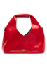 Frances Valentine Crescent Red Crinkled Leather Tote Bag