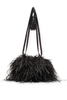 Frances Valentine Pouf Feather Satin Black Bag