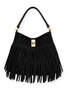 Jaylynn Black Fringe Bucket Bag