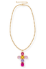 Never Ending Pink Cross Ball Chain Necklace