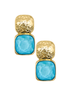 Trina Aqua and Gold Earrings