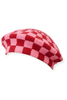 Emily Red and Pink Knit Beret Hat
