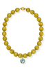 Enchanted Olive & Gold Beaded Statement Necklace