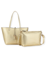Go Getter Gold Faux Leather Reversible Tote Bag Set