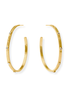 Julie Vos Crescent Gold CZ Stone XL Hoop Earrings