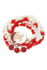 Holiday Spirit Red Santa Bracelet Set