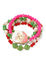 Holiday Spirit Gold Multi Santa Bracelet Set