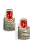 Trust The Process Red and Gold Metal Earrings