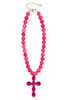 Faith In The Light Fuchsia Cross Necklace