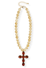 Faith In The Light Taupe Cross Necklace