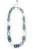 Wrenley Blue Resin Link Long Necklace