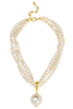 Mia Multistrand Pearl Pendant Short Necklace