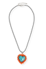 Welcome Arms Turquoise and Orange Western Heart Necklace