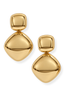 Over The Limit Gold Glossy Oval Earrings