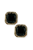 Enchanted Black Octagon Stud Earrings