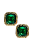 Enchanted Green Octagon Stud Earrings