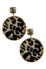 Taking A Second Leopard and Gold Round Drop Earrings