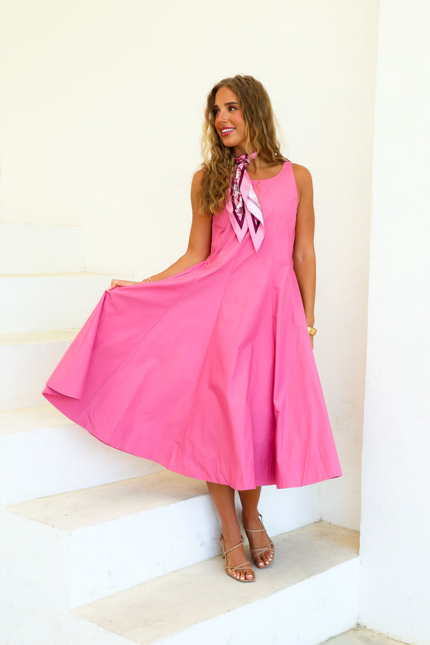 midi tea party dress Tea Party Dusty Pink Sleeveless Midi Dress