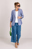 Worth Your While Classic Indigo 3/4 Sleeve Blazer