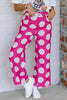 Moving Forward Polka Dot Fuchsia Wide Leg Pant