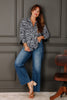Foxcroft Agnes Zebra Black & White 3/4 Sleeve Shirt