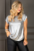 DOORBUSTER Monica Silver Short Sleeve Top