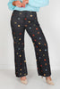 Kendall Charcoal Multi Polka Dot Wide Leg Jean