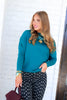 TWT® Mallory Teal Long Sleeve Sweater