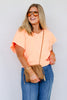 Party Time Neon Orange Short Sleeve Top