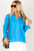 Foxcroft Agnes Malibu Blue Long Sleeve Blouse