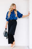Love in the Air Navy Puff Sleeve Top