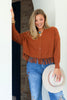 Woodsy Way Fringe Hem Dark Camel Cardigan