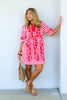 Melody Fuchsia Short Sleeve Mini Dress