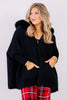 MITCHIE'S Aimee Black Fox Fur Poncho