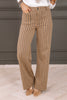 Callie Taupe Striped Wide Leg Pants