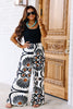 Keep Moving Black Abstract Printed Wide Leg Pant