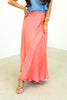TWT® Gwen Coral Satin Midi Skirt