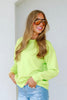 TWT® Aurora Rhinestone Lime Long Sleeve Sweatshirt