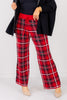 About that Time Red Plaid Wide Leg Pant