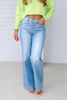 Kaia Silver Metallic High Rise Wide Leg Jean