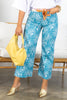 Tropical Escape Mint Blue Cropped Pant