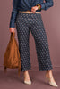 Katrina Navy Polka Dot Wide Cropped Pant