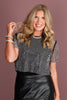Own The Moment Black Short Sleeve Top