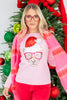 DOORBUSTER TWT Pink Leopard Santa Long Sleeve Top