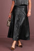 Never Surrender Black Vegan Leather Maxi Skirt