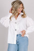 Make It Pop White Long Sleeve Blouse