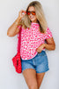 TWT® Janelle Pink Leopard Short Sleeve Top