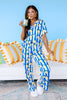 DOORBUSTER TWT Lemon Stripe Short Sleeve Wide Leg Pajamas