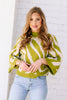 Very Sweet Martini Olive Zebra 3/4 Sleeve Sweater