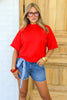 Lady Liberty Red Short Sleeve Sweater